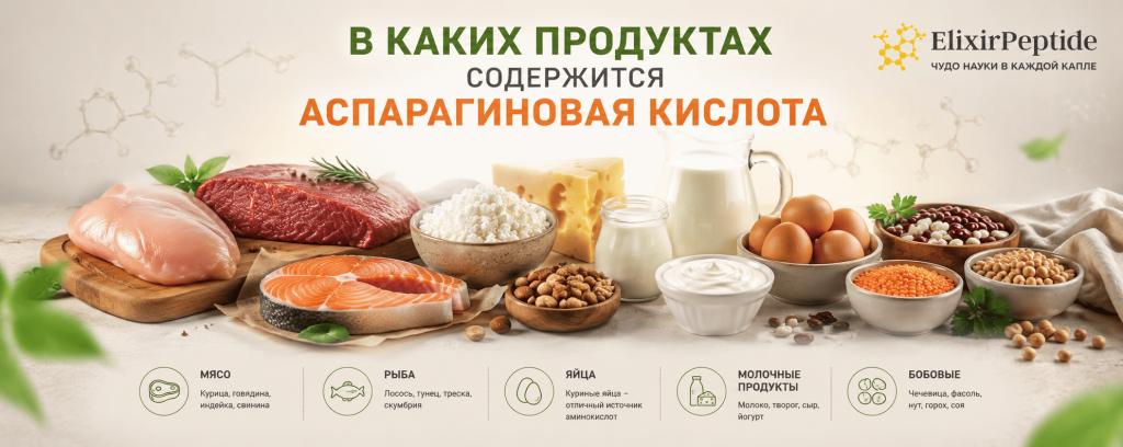 В каких продуктах содержится аспарагиновая кислота.png