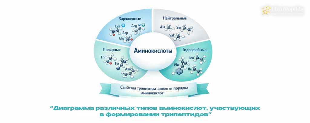 Диаграмма различных типов аминокислот участвующих в формировании трипептидов.png Диаграмма различных типов аминокислот участвующих в формировании трипептидов.png